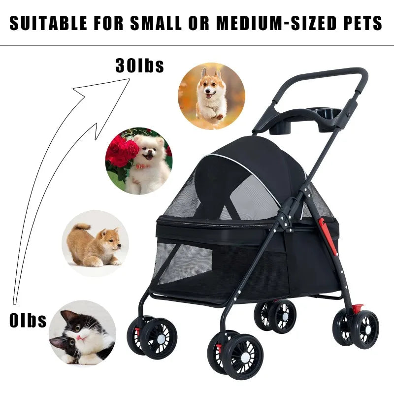 Pet Stroller ( Light and Foldable - Suitable For Outdoor Travel )
