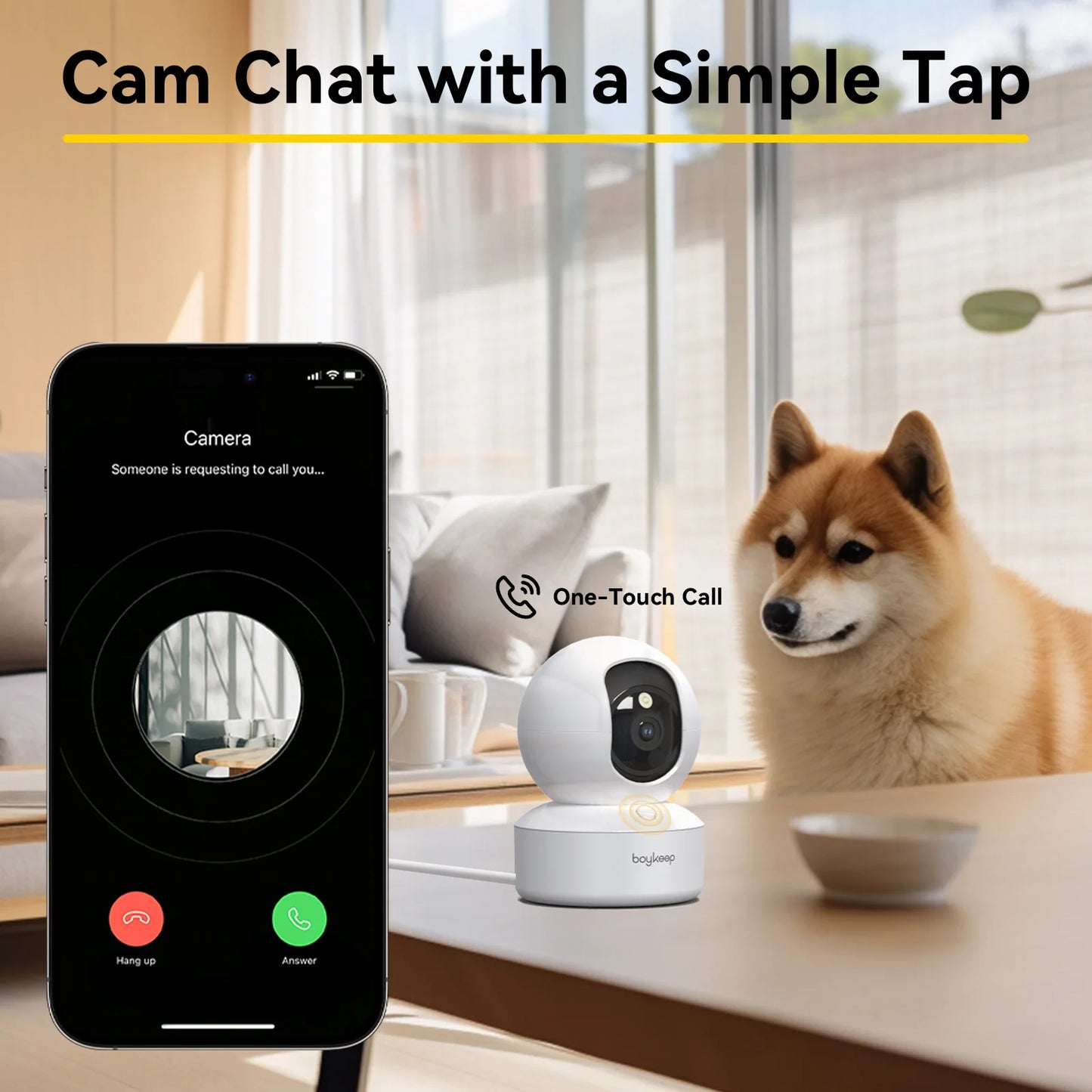 Pet Camera with Phone App ( 360° Pan & Tilt, 2-Way Audio, Night Vision)