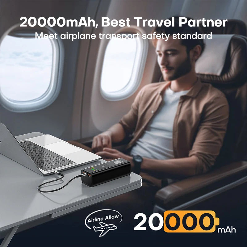 100W Power Bank 20000Mah Portable for Laptop