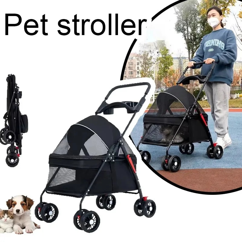 Pet Stroller ( Light and Foldable - Suitable For Outdoor Travel )