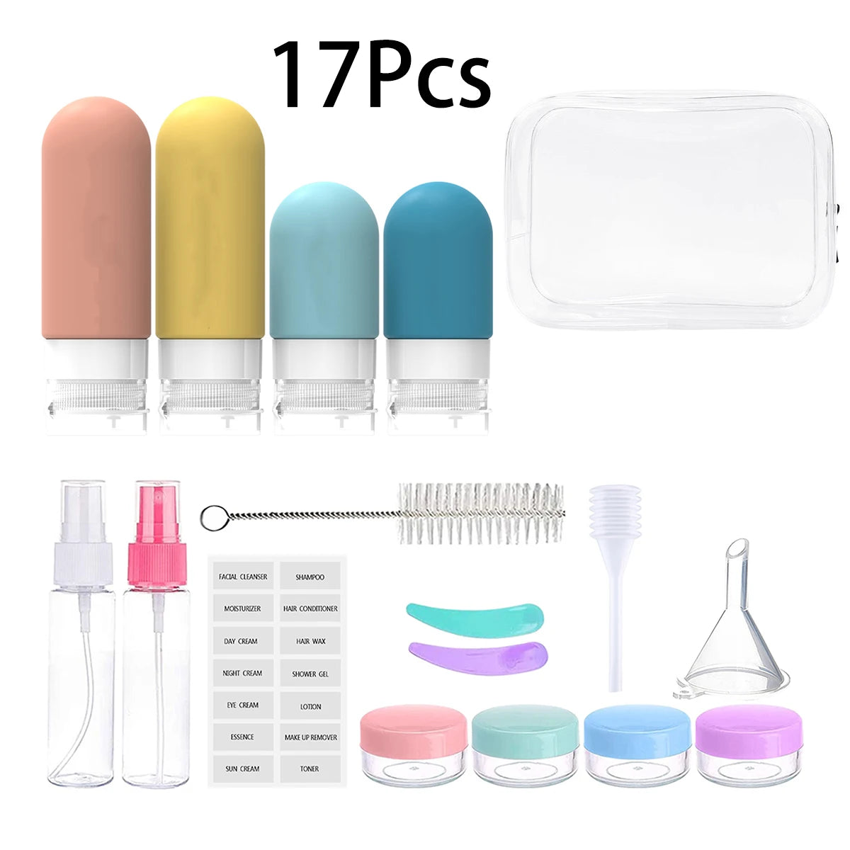 16 Pcs Leak Proof Travel Silicone Bottle Set