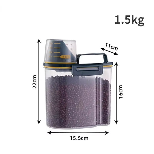 Sealed Pet Food Plastic Storage Tank with Measuring Cup 