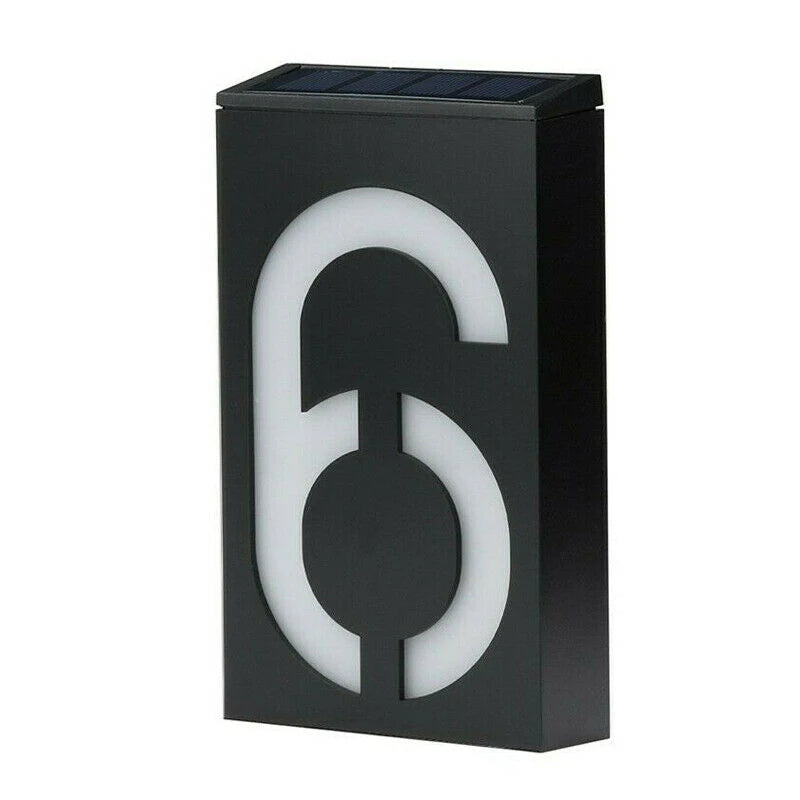 House Number Solar Powered Doorplate 