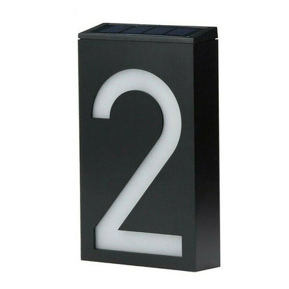 House Number Solar Powered Doorplate 