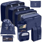 7/8/9/10 Pcs Set Suitcase Packing Cubes Travel Organizer Storage Bags