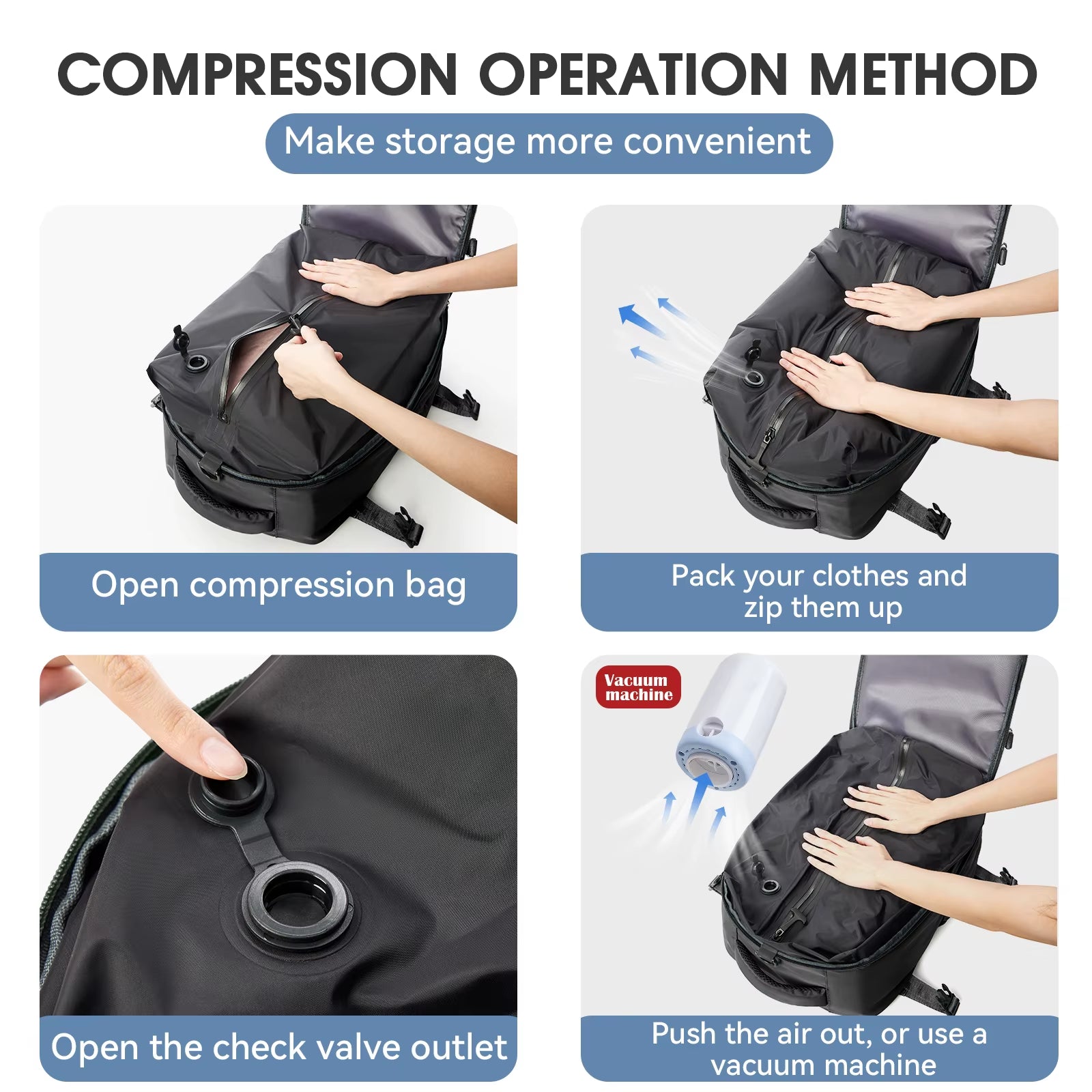 Vacuum Backpack Travel Bag