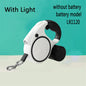 Retractable Dog Leash with Led Lights and Garbage Bag Storage
