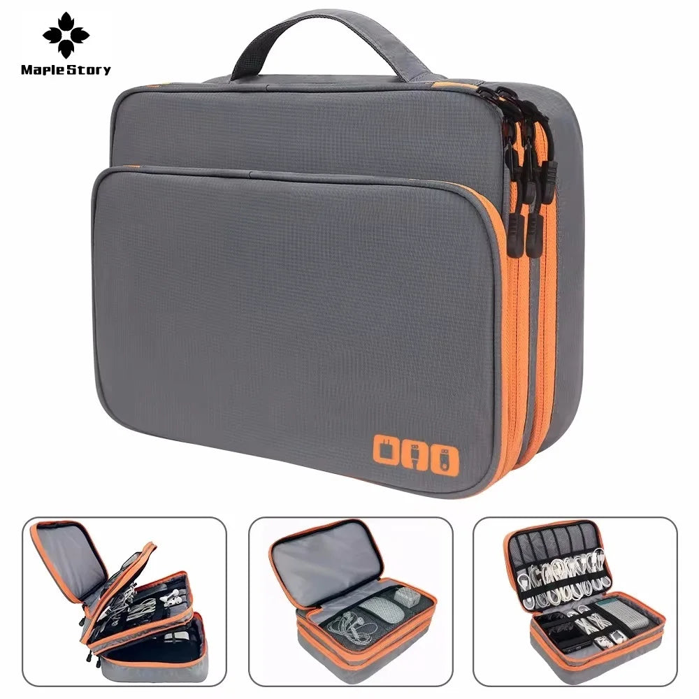Multi Layer Electronic Accessories Organizer Bag