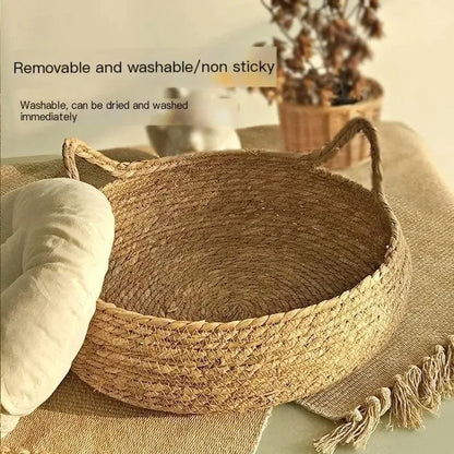 Natural Woven Pet Bed ( Washable )
