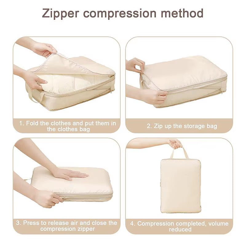 4Pcs/Set Compression Travel Pouch (Luggage Organizer)