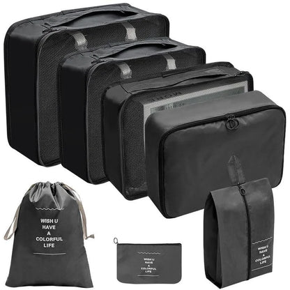 7/8/9/10 Pcs Set Suitcase Packing Cubes Travel Organizer Storage Bags