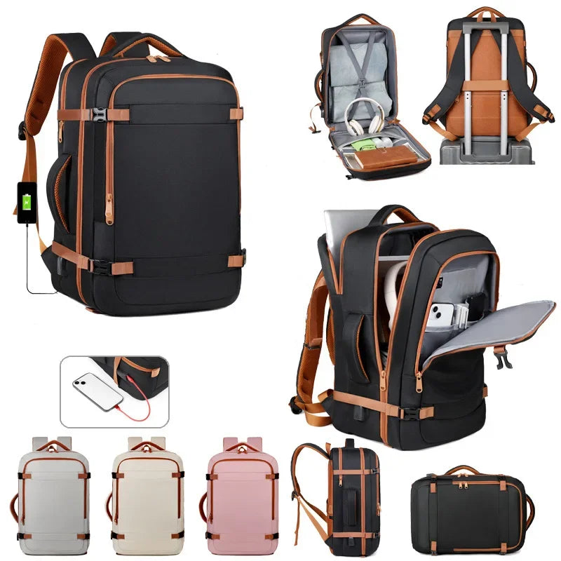 Smart Travel Backpack with Luggage Strap