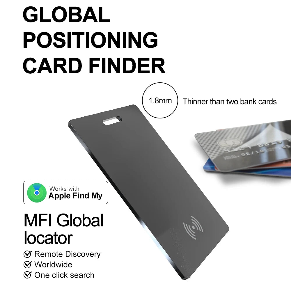 Wallet  Ultra-Thin Tracking Card (GPS Smart-Tag with Wireless Charging)