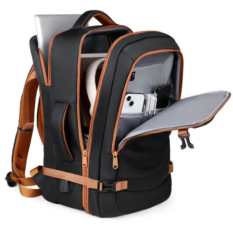 Smart Travel Backpack with Luggage Strap