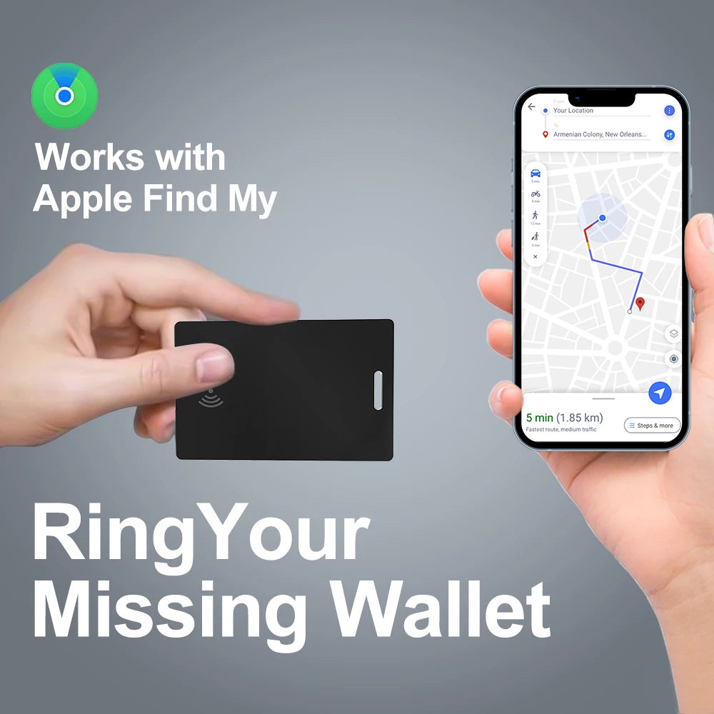 Wallet  Ultra-Thin Tracking Card (GPS Smart-Tag with Wireless Charging)