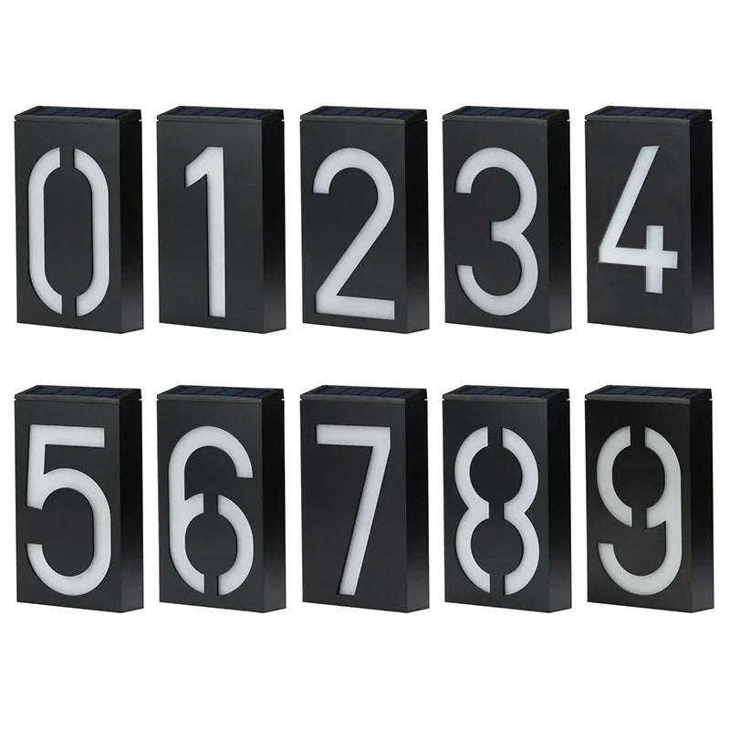 House Number Solar Powered Doorplate 