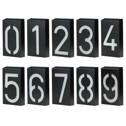House Number Solar Powered Doorplate 