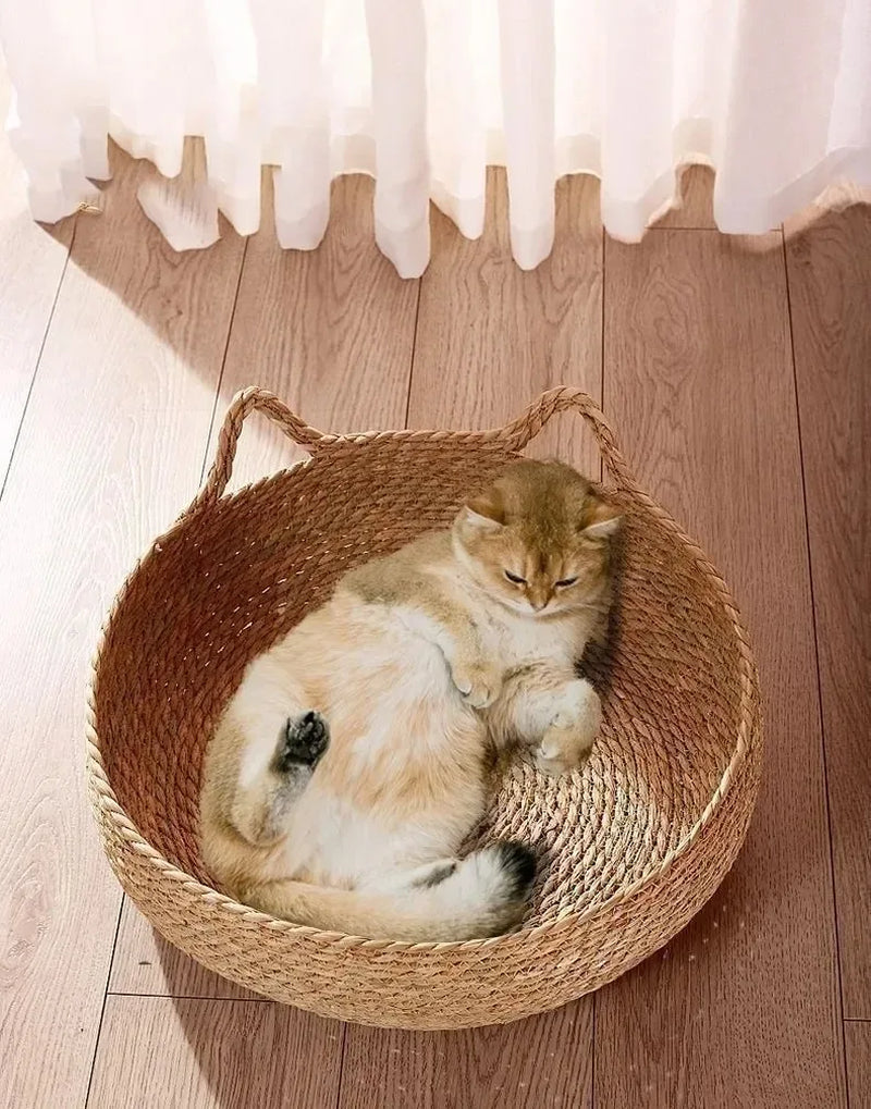 Natural Woven Pet Bed ( Washable )