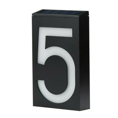 House Number Solar Powered Doorplate 