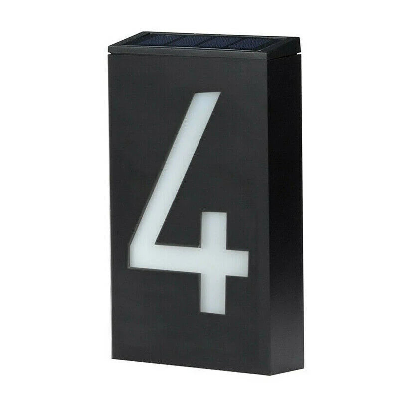 House Number Solar Powered Doorplate 