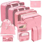 7/8/9/10 Pcs Set Suitcase Packing Cubes Travel Organizer Storage Bags
